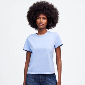 Madewell The Perfect Crewneck Tee in Cotton in Peri Blue, Size Small
